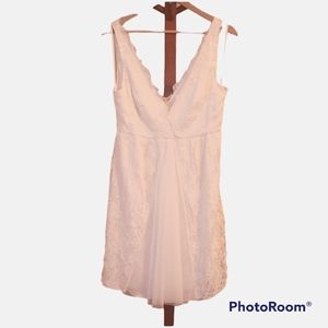 Anthropologie BHLDN Hitherto White Lace Vee Neck Dress